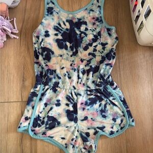 Cat & Jack Blue and Pink Tie-Dye Romper